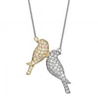 Diamond birds pendant